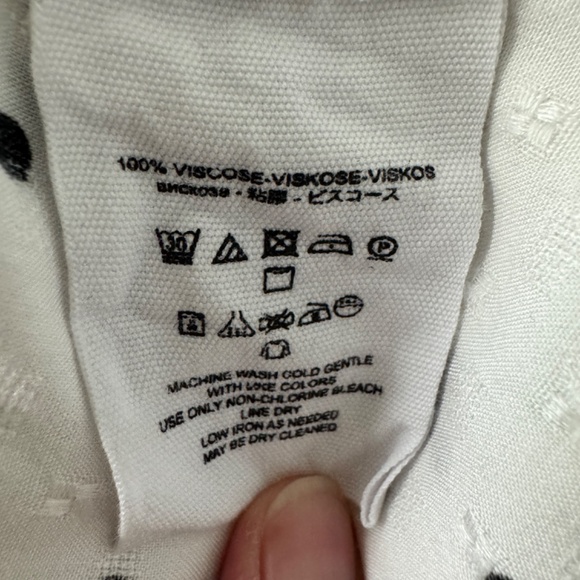 Free People Long Sleeve Polka Dot Blouse with Snap Closure Size M - Picture 4 of 4